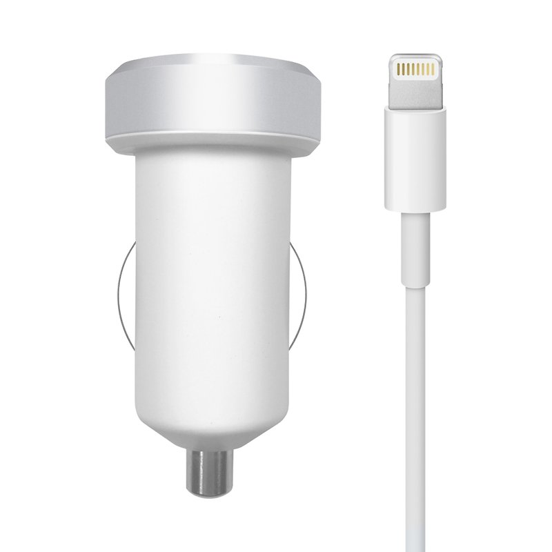 [With Apple charging cable] ENABLE double tank car charger + MFi Lightning line CLA 2400 - อื่นๆ - โลหะ สีเงิน