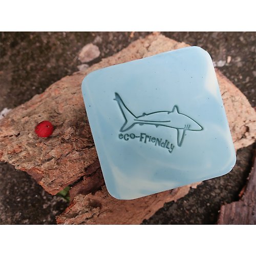 加菲風格皂章 【皂章A23】友善環境 eco-friendly。鯊魚皂章 Soap Stamp