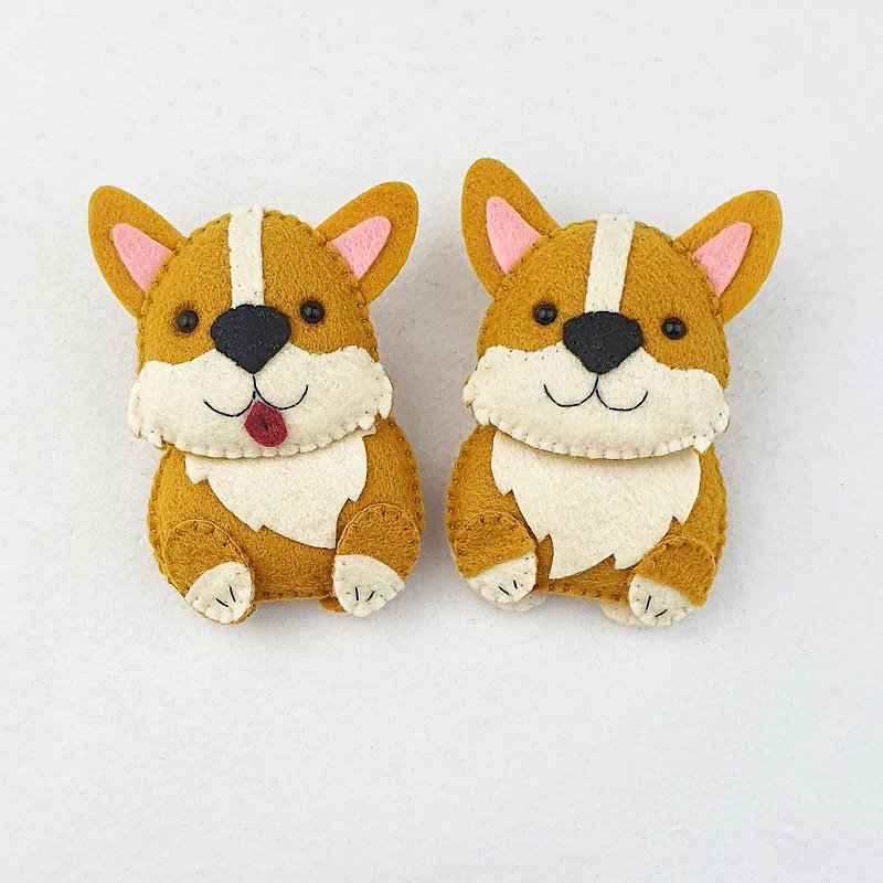 Cute corgi figurine,  mini corgi dog ornament,  dog lover gift - Stuffed Dolls & Figurines - Polyester 