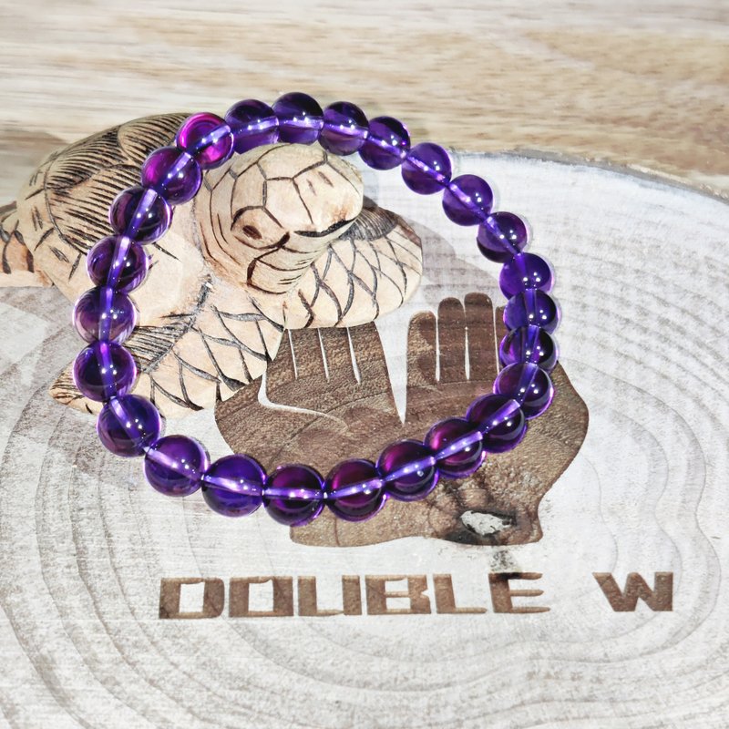 [Customized products] Amethyst Uruguay 6-14mm natural crystal bracelet - สร้อยข้อมือ - คริสตัล 