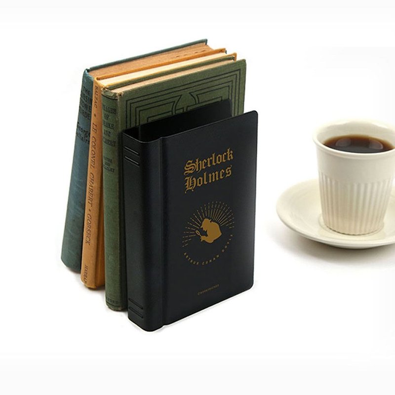 Bookfriends World Literature Imitation Book Metal Bookends - Sherlock Holmes - Right, BZC26817 - ชั้นวางหนังสือ - โลหะ สีดำ
