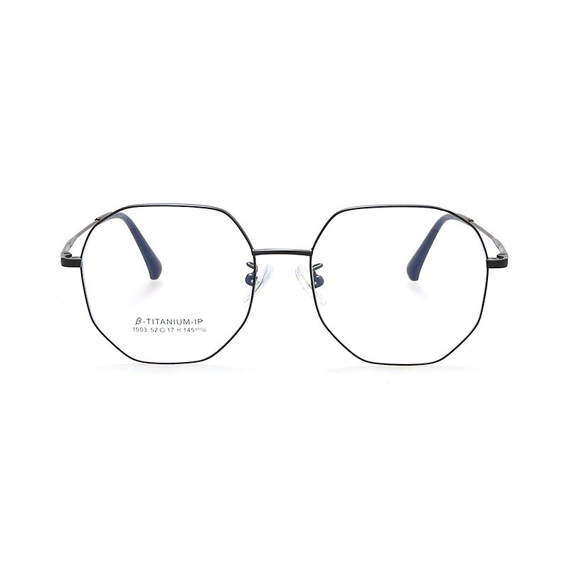 2020-韓國客戶設計∣完美多邊形眼鏡-霧黑【新款嘗鮮價】 - 眼鏡/眼鏡框 - 貴金屬 黑色