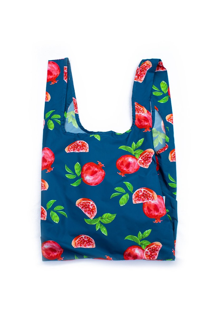 British Kind Bag-Environmentally Friendly Storage Shopping Bag-Medium-Pomegranate - กระเป๋าถือ - วัสดุกันนำ้ สีน้ำเงิน