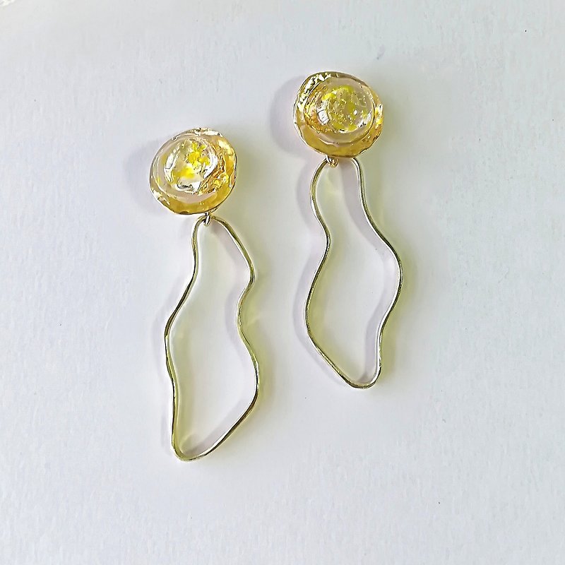 warp pierces - Earrings & Clip-ons - Other Metals Gold