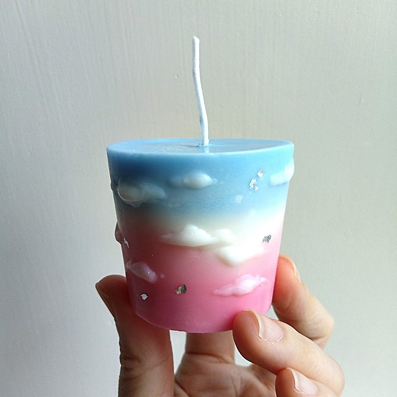 Waves Summer Cloud | Natural Soywax Scented Candle | Ginger Lily Rose | Birthday - Candles & Candle Holders - Wax Pink