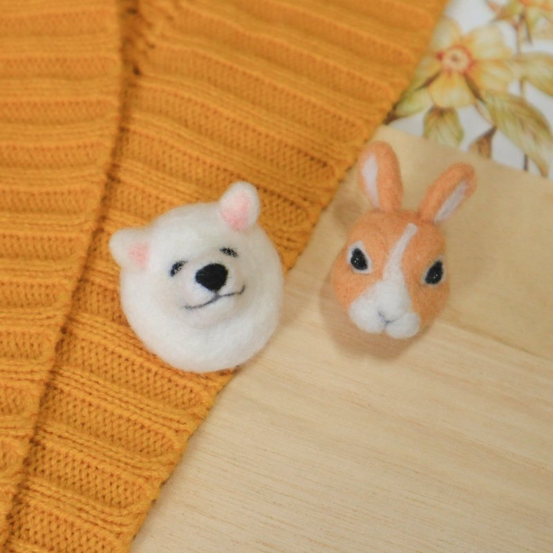 [Customized] Wool Felt Pet Brooch I Pin I Cuff Decoration X Commemorative Special Gift - Brooches - Wool 