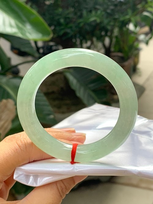 Good Morning Studio 冰種翡翠天然翡翠玉鐲 A玉手鐲 玉鈪 • 冰種青葡萄翡翠圓鐲