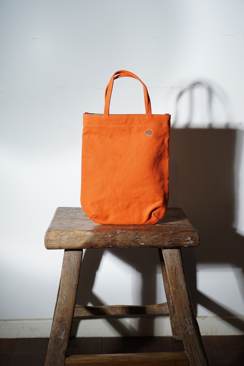 Mushroom Mogu Canvas Bag / Sweet Single Packet Persimmon Orange - กระเป๋าถือ - วัสดุอื่นๆ 
