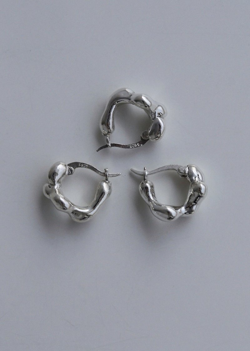 Along the river earring Chuanyan earrings - Earrings & Clip-ons - Sterling Silver Silver