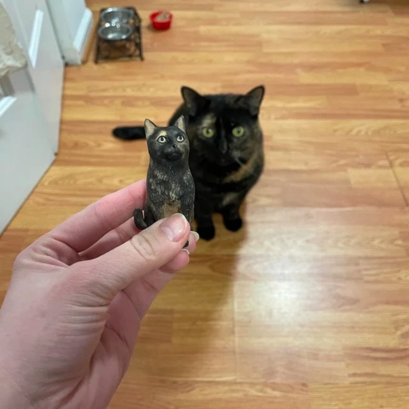【オーダーメイド】3D ペット肖像画  手作り 犬 猫 ペット 人形 ペットロス ペットへの贈り物 - 人形・フィギュア - 粘土 多色