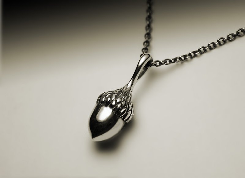 Big Acorn Pendant - Necklaces - Other Metals Silver