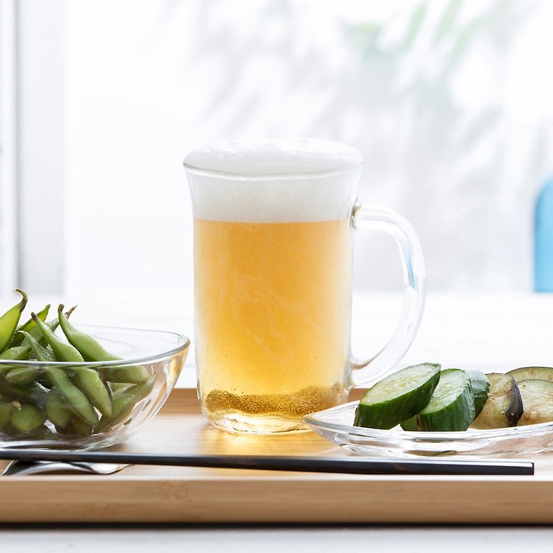 Japan ADERIA Hand Imitation Pottery Beer Mug 310ml - Bar Glasses & Drinkware - Glass Transparent
