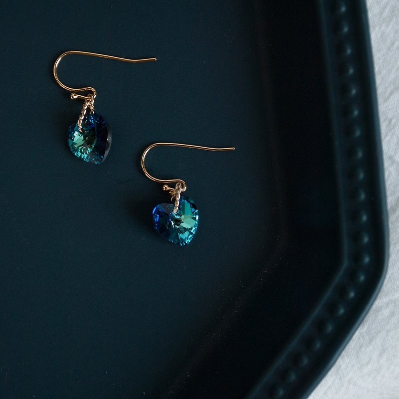 TeaTime / Blue Love Austrian Import Artificial Crystal Earrings - Earrings & Clip-ons - Gemstone 