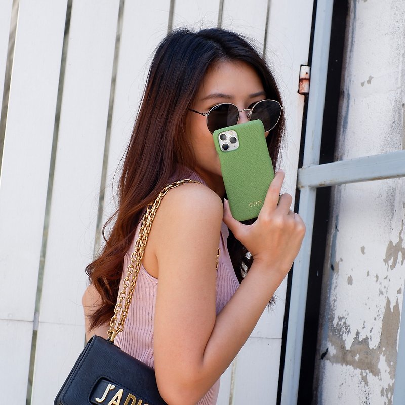 Cactus Personalized Phone Case - Card Holders & Cases - Genuine Leather Green
