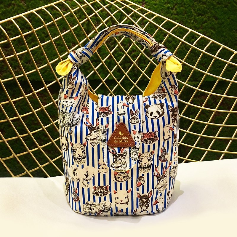 Handbag, hand-in-hand bag, female Japanese-style cute and wind tied cotton bag - Handbags & Totes - Cotton & Hemp 