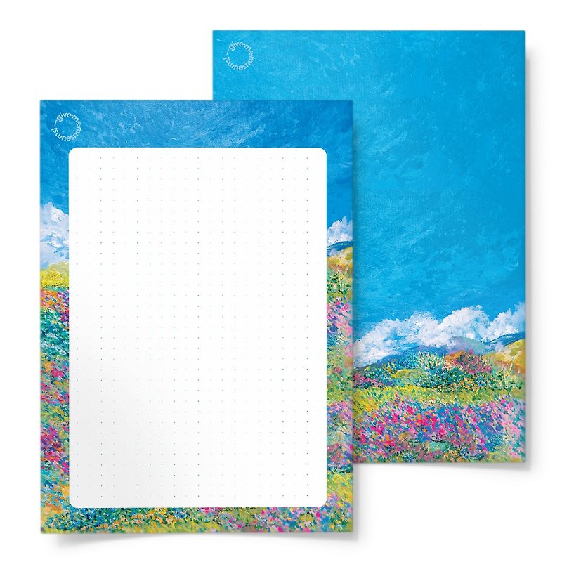 2in1 A5 note - Flower field - กระดาษโน้ต - กระดาษ ขาว
