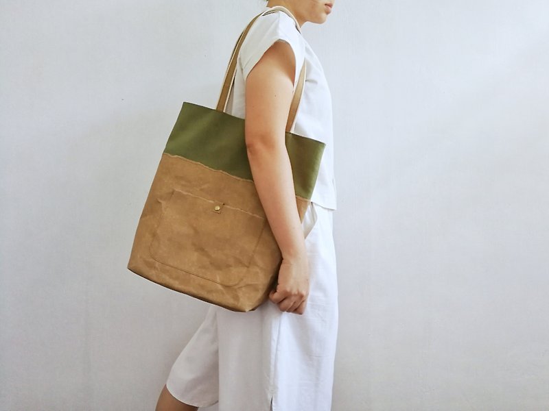 Paper X Canvas Tote - Handbags & Totes - Paper Green