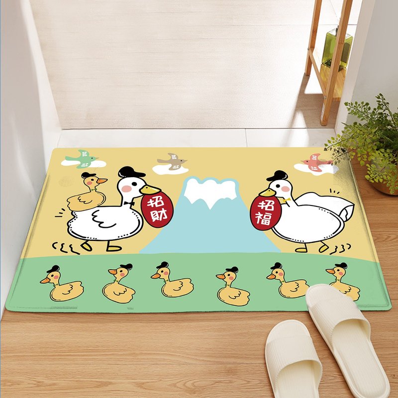 【訂製】地毯/仿羊絨/醜萌招財鴨 - 地墊/地毯 - 其他材質 黃色