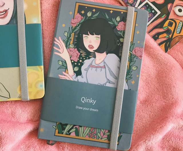 ノートブック手アカウント女の子心シリーズイラスト ショップ Qinky ノート 手帳 Pinkoi