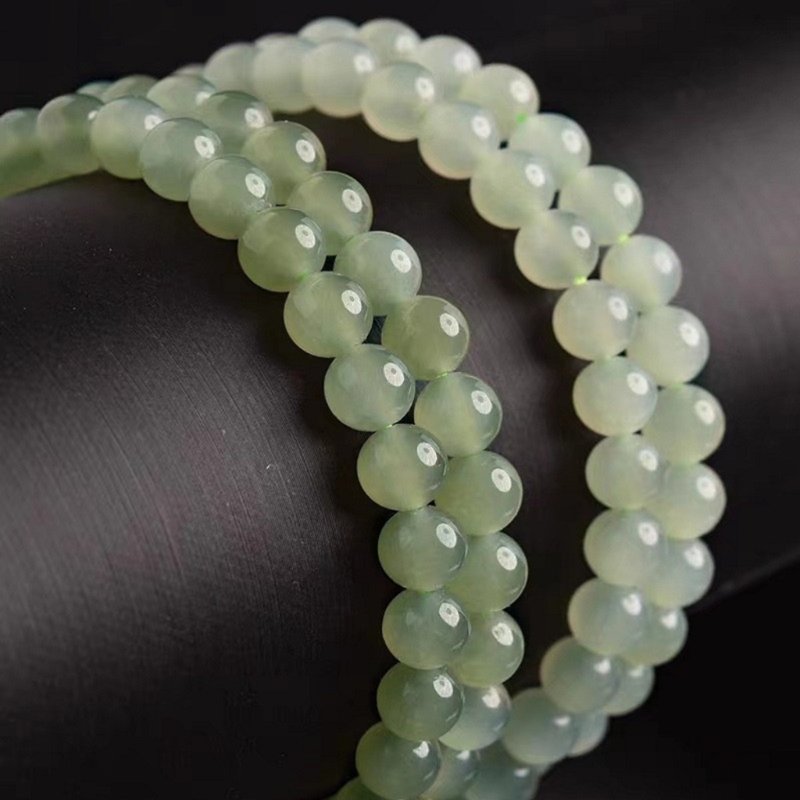 Natural Hetian jade clear water three-circle bracelet - สร้อยข้อมือ - หยก สีเขียว