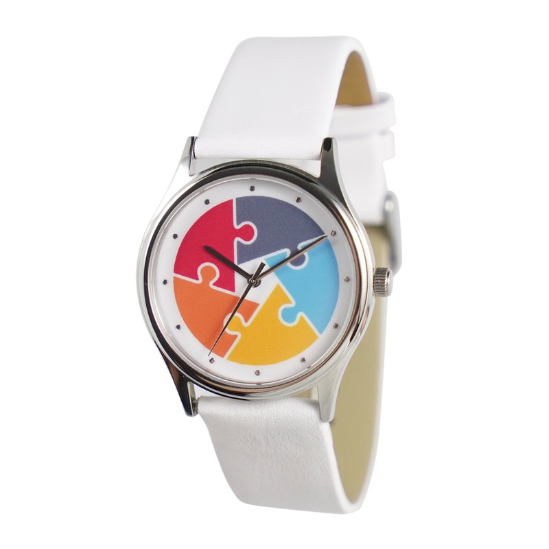 Puzzle Watch White Band Men Watch Women Watch Personalized Watch - นาฬิกาผู้ชาย - โลหะ ขาว