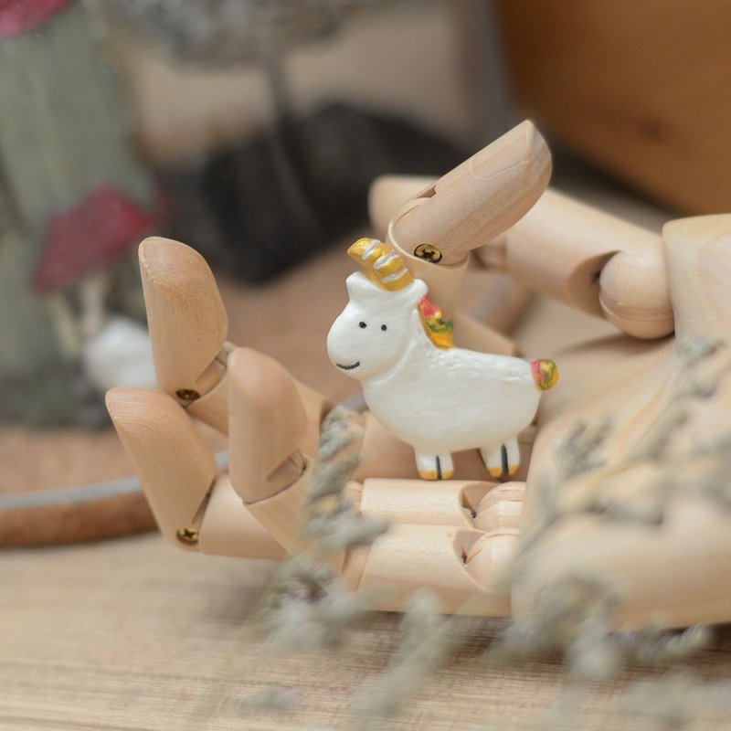 圓嘟嘟獨角獸手工別針 - 胸針 - 黏土 多色