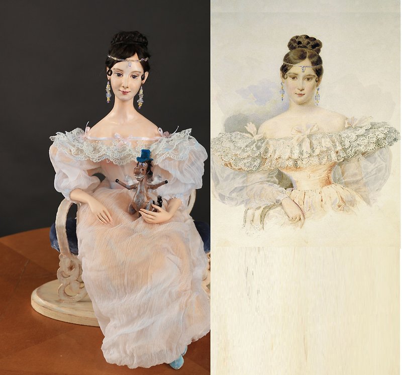 Art doll Princess Anastasia, Christmas Doll, Interior ooak doll. - Stuffed Dolls & Figurines - Other Metals White