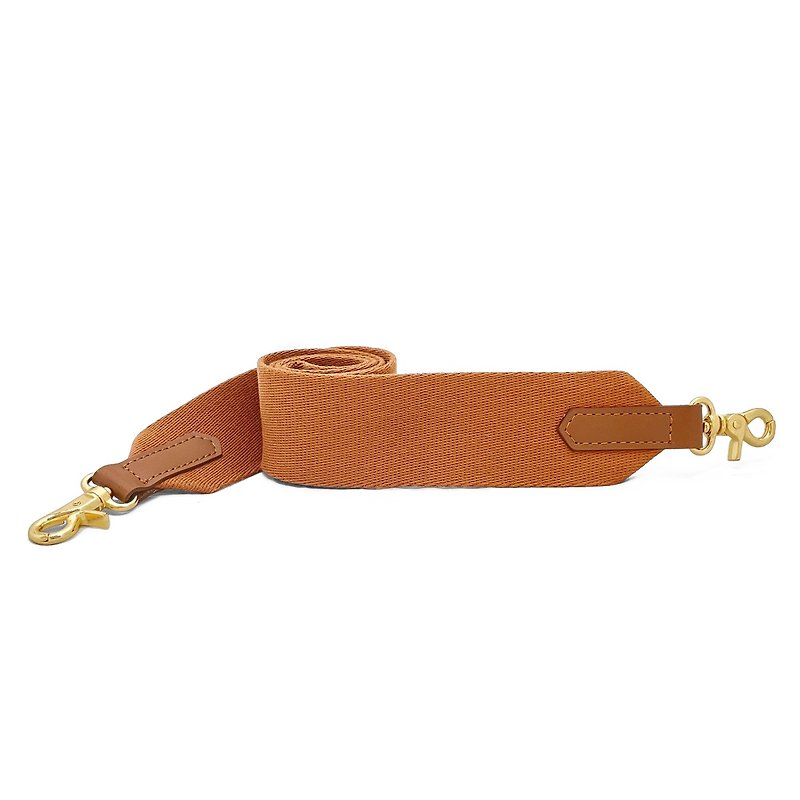 Additional purchase-wide cotton shoulder strap - กระเป๋าแมสเซนเจอร์ - งานปัก สีนำ้ตาล