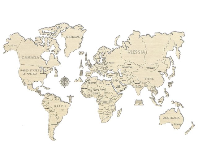 彼氏にこっそり用意した手作りプレゼント WOODEN CITY World Map XL