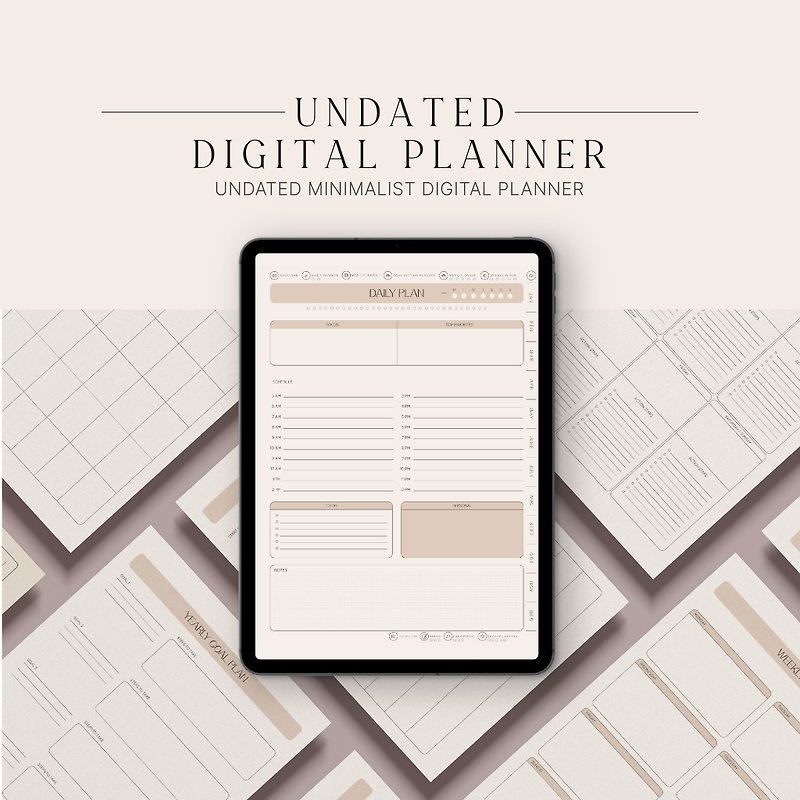 Undated Digital Planner | Everything Electronic  Planner, GoodNotes Planner - 電子手帳及素材 - 其他材質 