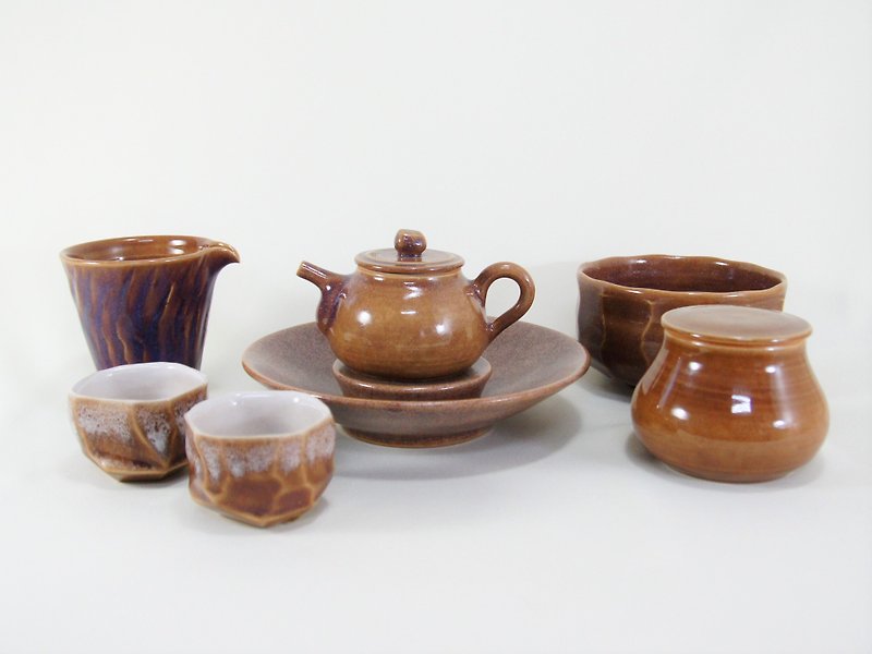 Starry sky purple tea set - Teapots & Teacups - Pottery Purple