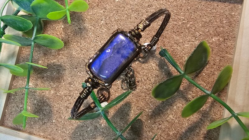 【葉綠舒手作】幽澈流光 /金屬線編織/節日/禮物/飾品/項鍊/手作 - 手鍊/手環 - 銅/黃銅 