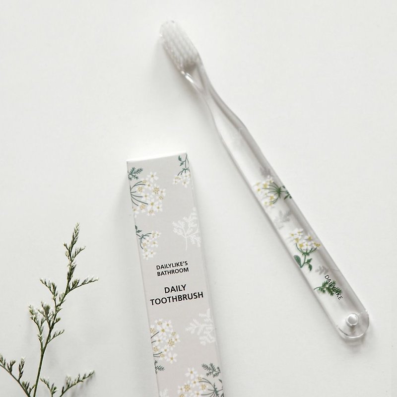 Dailylike crystal clear toothbrush porcelain cup -06 lace flower, E2D00403 - Toothbrushes & Oral Care - Plastic Multicolor
