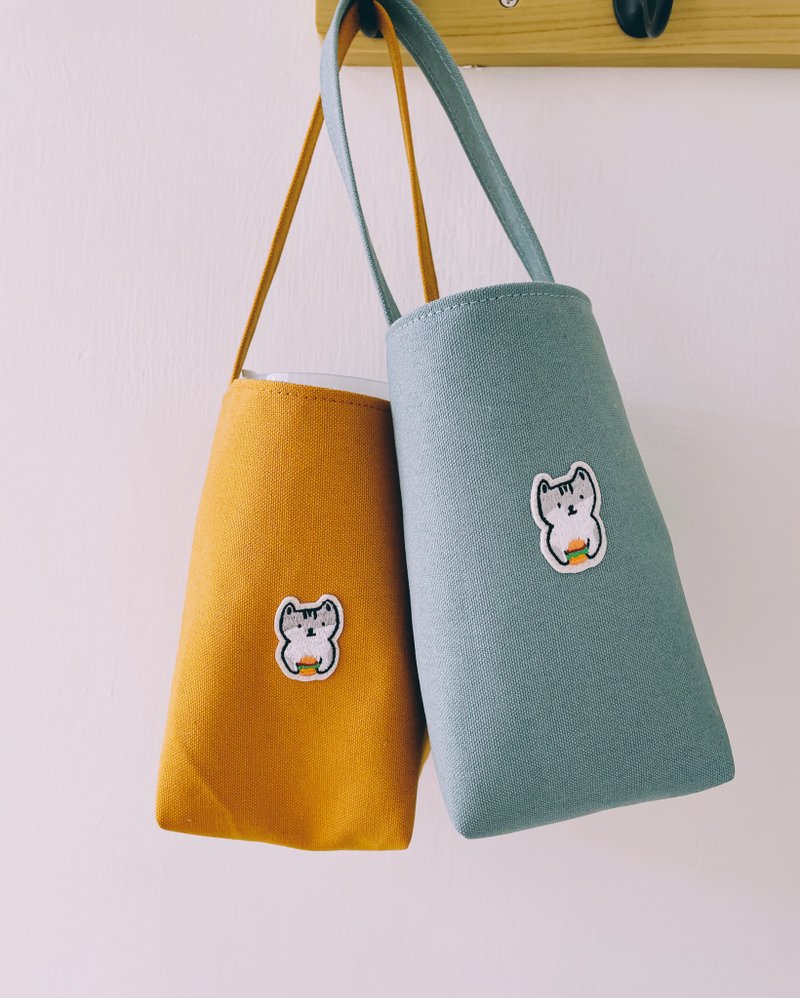 Single Cup Canvas Beverage Bag - Beverage Holders & Bags - Cotton & Hemp Multicolor