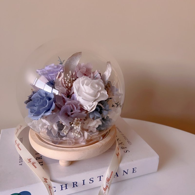 Blue eternal flower cup cover with immortal flower Valentine's Day gift box customized gift exchange gift Christmas - Plants & Floral Arrangement - Plants & Flowers 