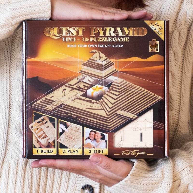 German 3D Assembled Game Box/Ancient Egyptian Pyramids - Board Games & Toys - Wood 