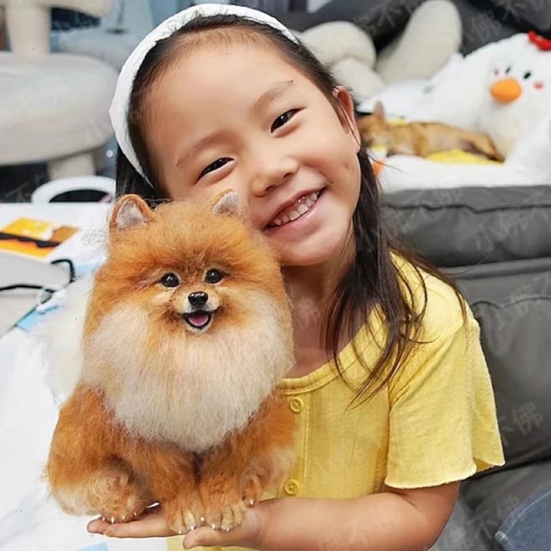 【オーダーメイドペット】羊毛フェルト、うちの子　犬ぬいぐるみ、フェルト犬、羊毛犬、肖像画、犬猫人形 プレゼントやギフトに - おもちゃ - ウール 多色