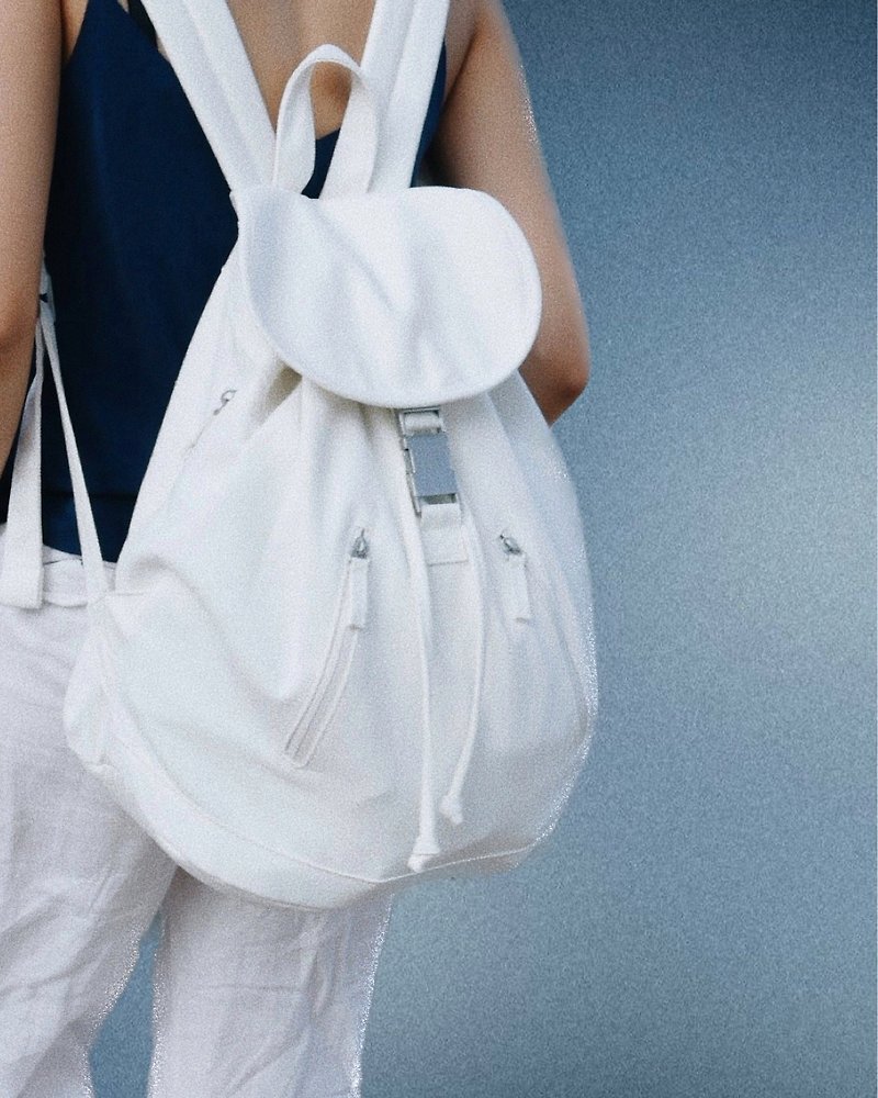 PeterPeter's Canvas Backpack in White - Backpacks - Cotton & Hemp White