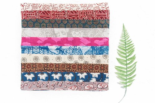omhandmade 手工方巾 拼布方巾 印花方巾 印度木刻印方巾-行走於沙漠邊境城市