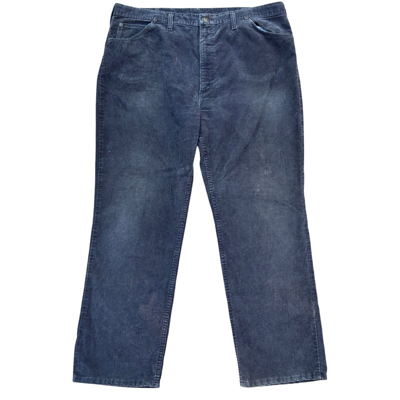 Vintage 70s wrangler Corduroy Pants Mens  Black Straight Leg - 男長褲/休閒褲 - 棉．麻 黑色