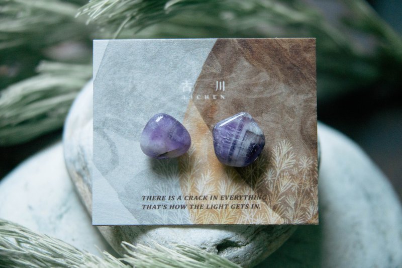 CRACK | 礦物系耳環 |  EARRINGS - 耳環/耳夾/耳骨夾 - 玉石 紫色