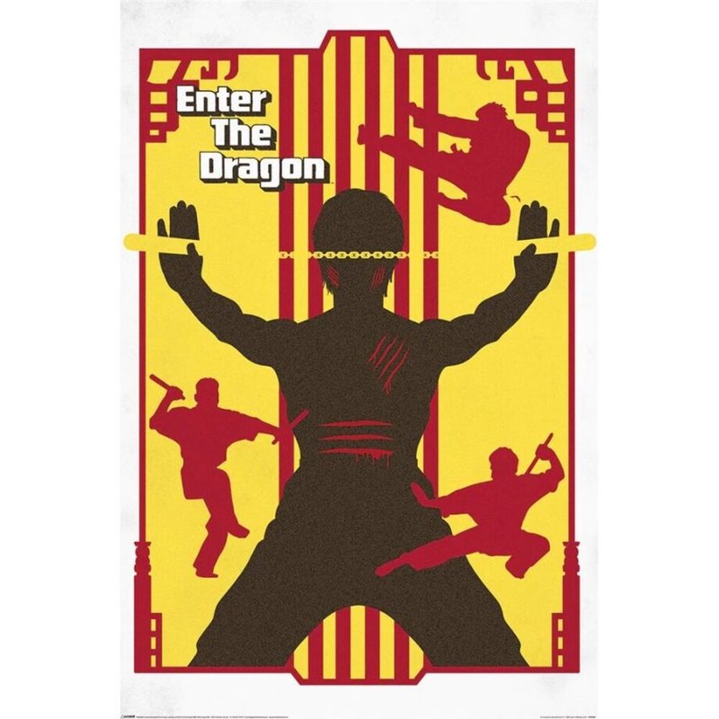 Warner 100th Anniversary Art Commemorative Poster: Enter the Dragon/Bruce Lee - โปสเตอร์ - กระดาษ สีเหลือง