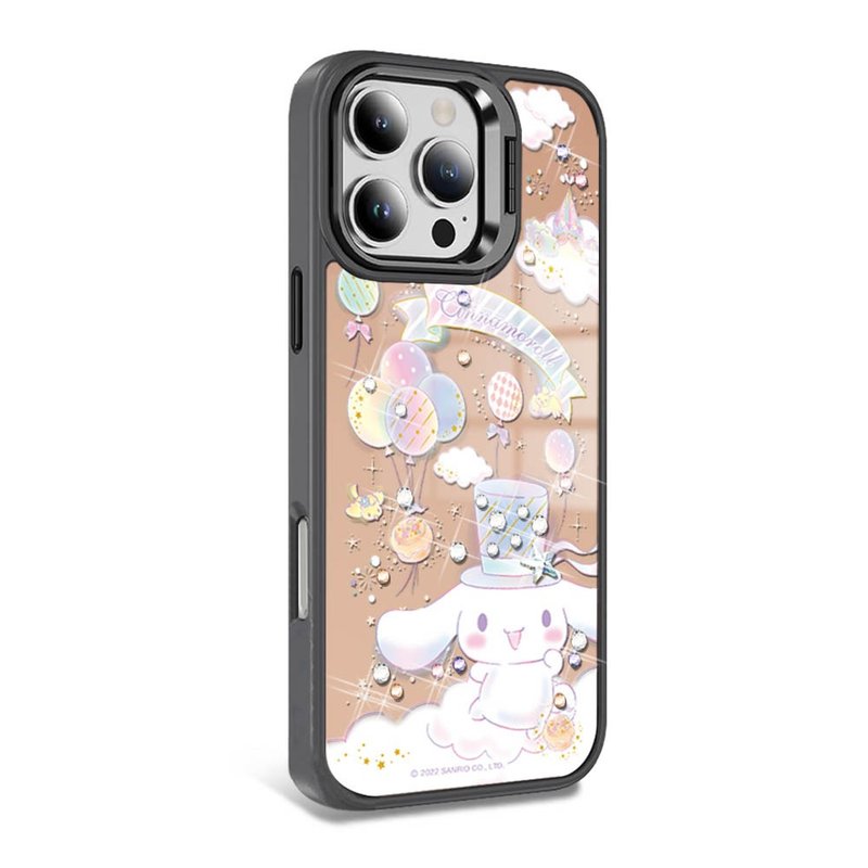 iPhone 全系列 軍規防摔合金框隱形立架鏡面鑽殼-小紳士大耳狗 - 手機殼/手機套 - 其他材質 多色