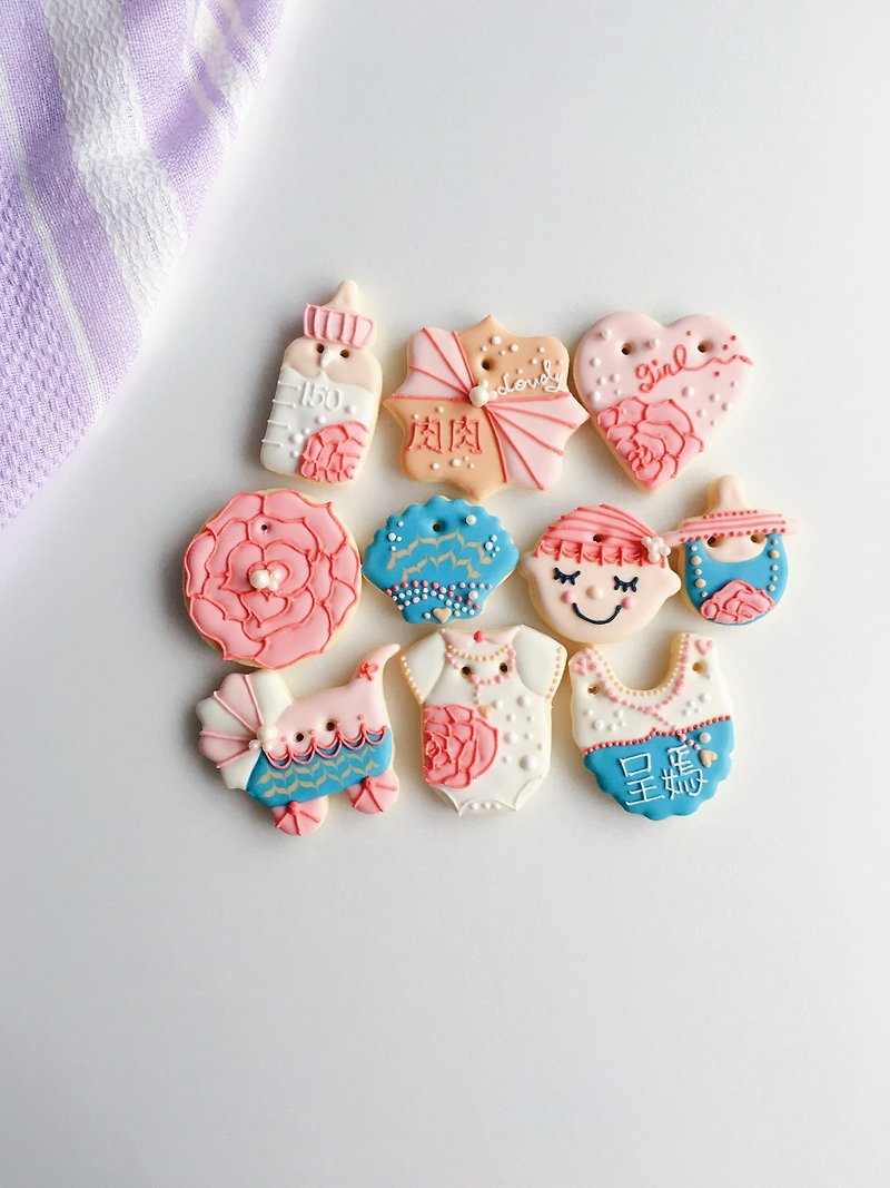 [Warm sun] to close saliva sugar cookie money ❥ ❥ Pearl female baby hand-drawn set of creative design gift 10**Before ordering, please consult the schedule** - Handmade Cookies - Fresh Ingredients 