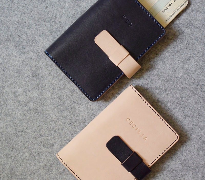 YOURS 4-Pocket Leather Passport Holder. Double color - Passport Holders & Cases - Genuine Leather 