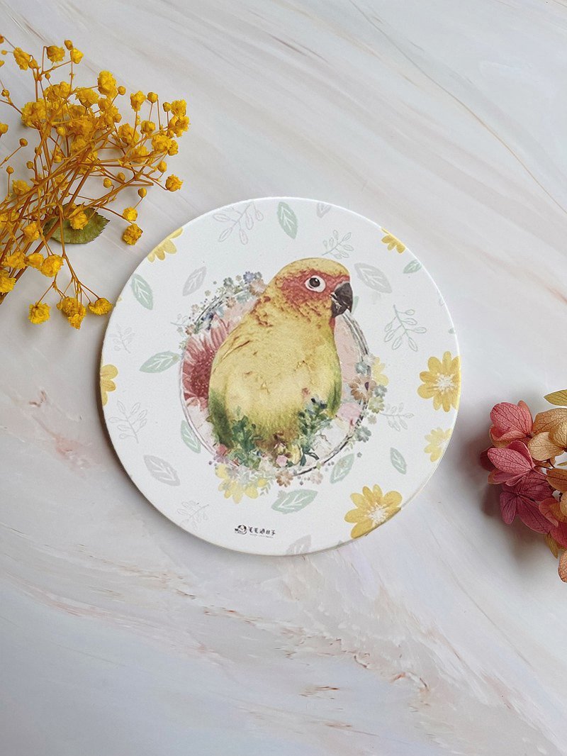 金色太陽-吸水杯墊/硅藻土杯墊/矽藻土 - 杯墊 - 其他材質 橘色