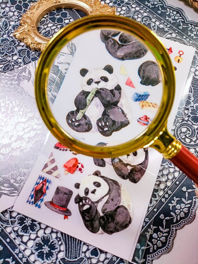 KR524熊貓_panda B - 貼紙 - 塑膠 