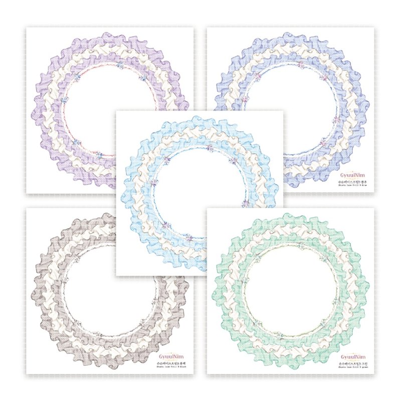 Shu shu lace frill sticker(B type) - Stickers - Paper 