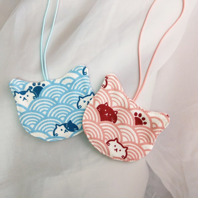 Cat Qinghaibo-2 colors. Slightly thick touch name tag charm. Customized Chinese and English names - Other - Cotton & Hemp Pink