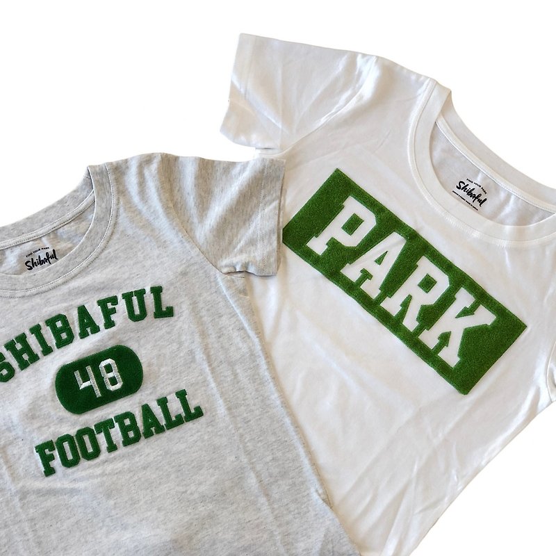 Shibaful 公園T恤 /PARK T-shirt - 女上衣/長袖上衣 - 棉．麻 綠色